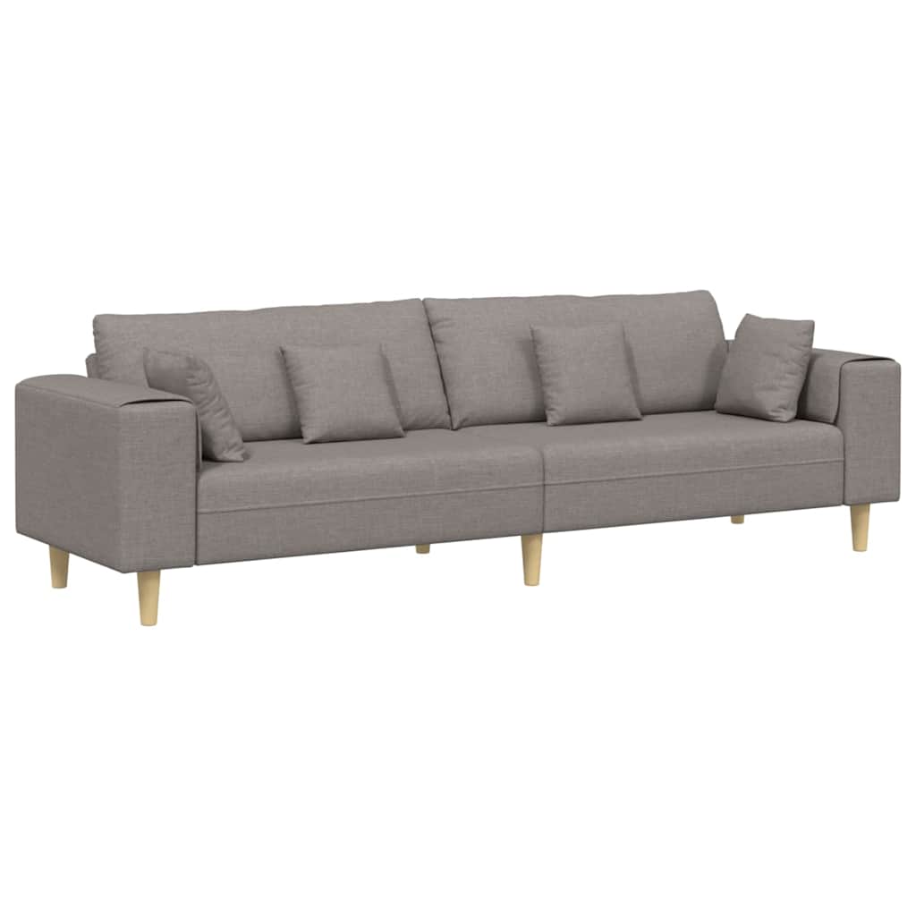Sofa s jastukom Sivo-smeđa 250 x 77 x 76 cm tkanina