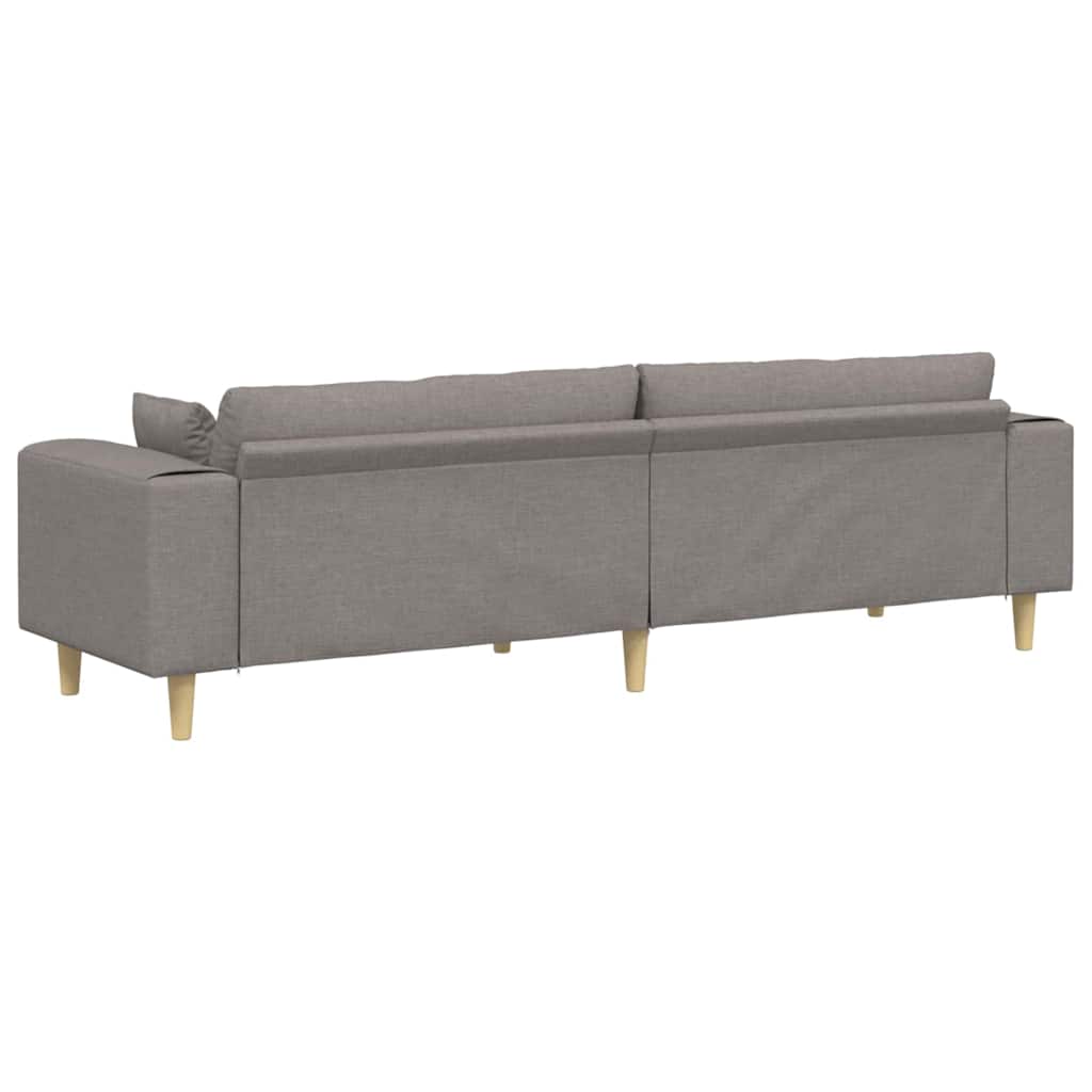 Sofa s jastukom Sivo-smeđa 250 x 77 x 76 cm tkanina