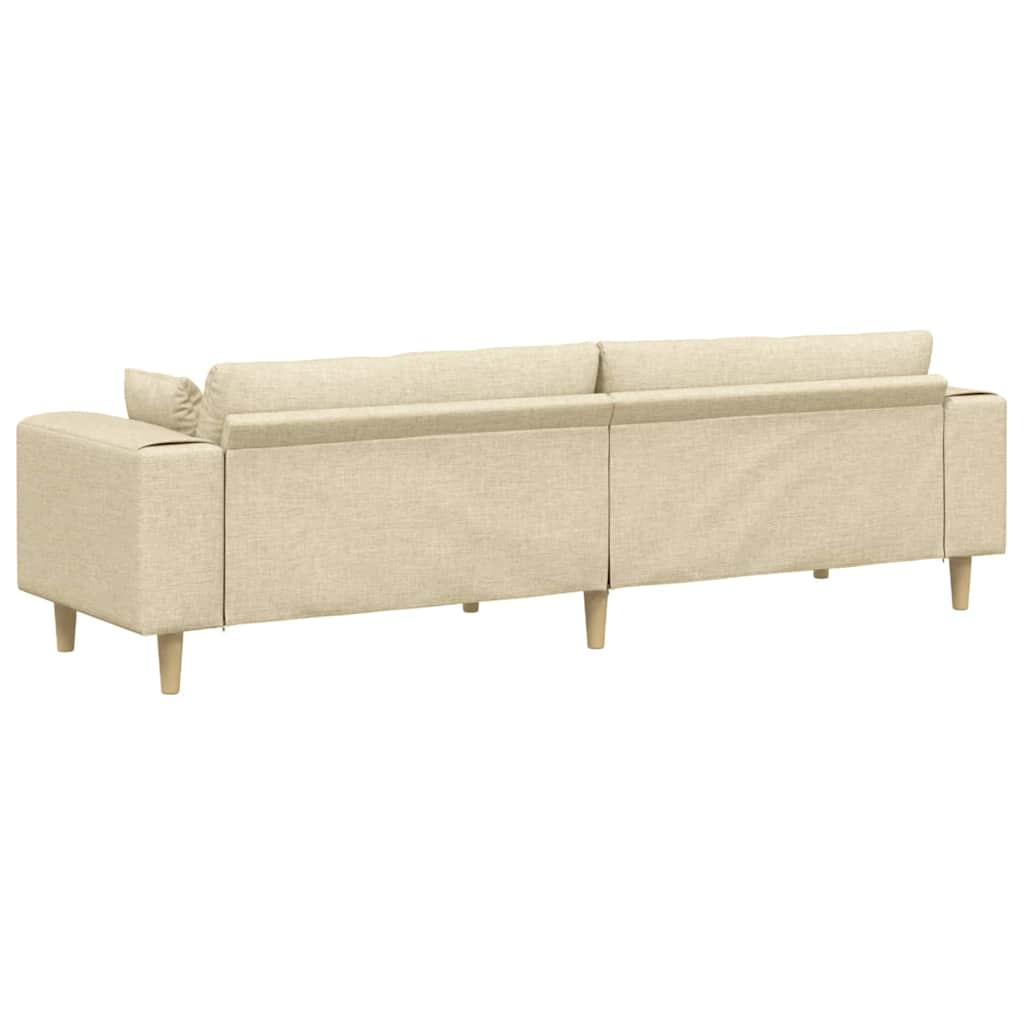 Sofa s jastukom Krema 250 x 77 x 76 cm tkanina