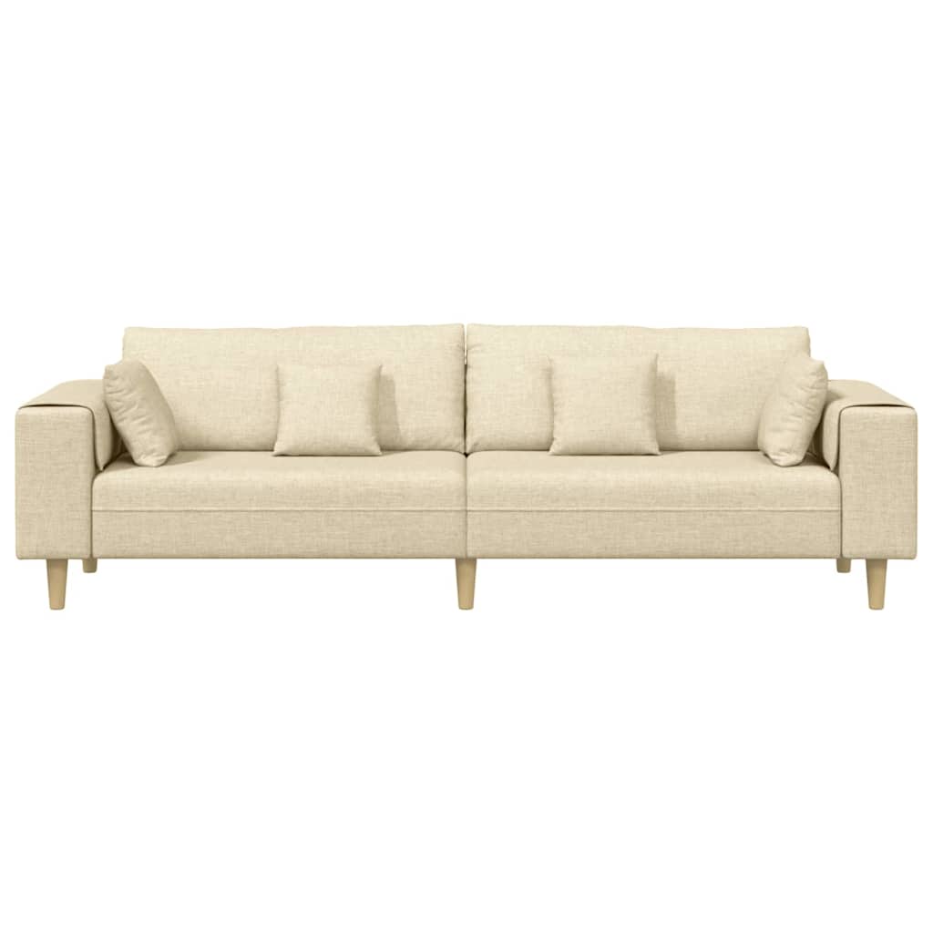 Sofa s jastukom Krema 250 x 77 x 76 cm tkanina