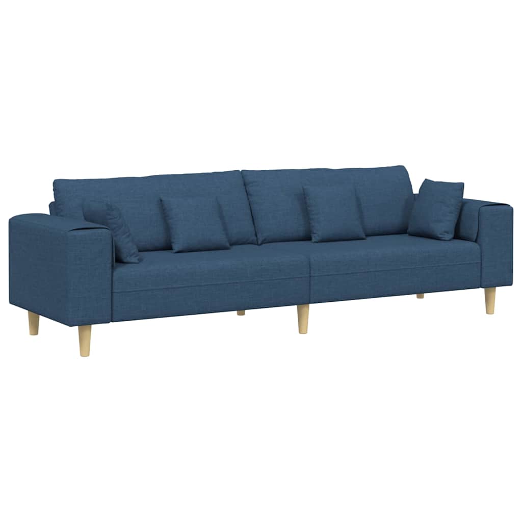 Sofa s jastukom Plava 250 x 77 x 76 cm tkanina