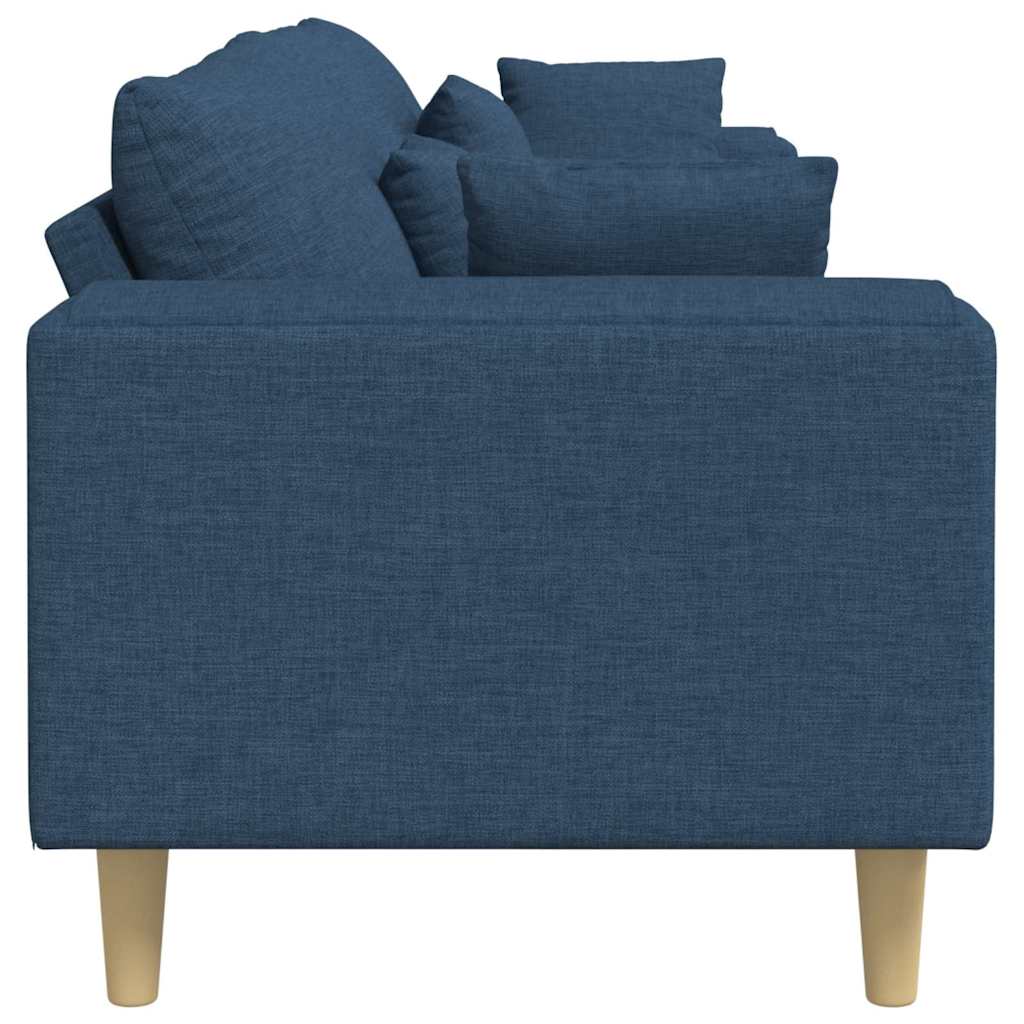 Sofa s jastukom Plava 250 x 77 x 76 cm tkanina