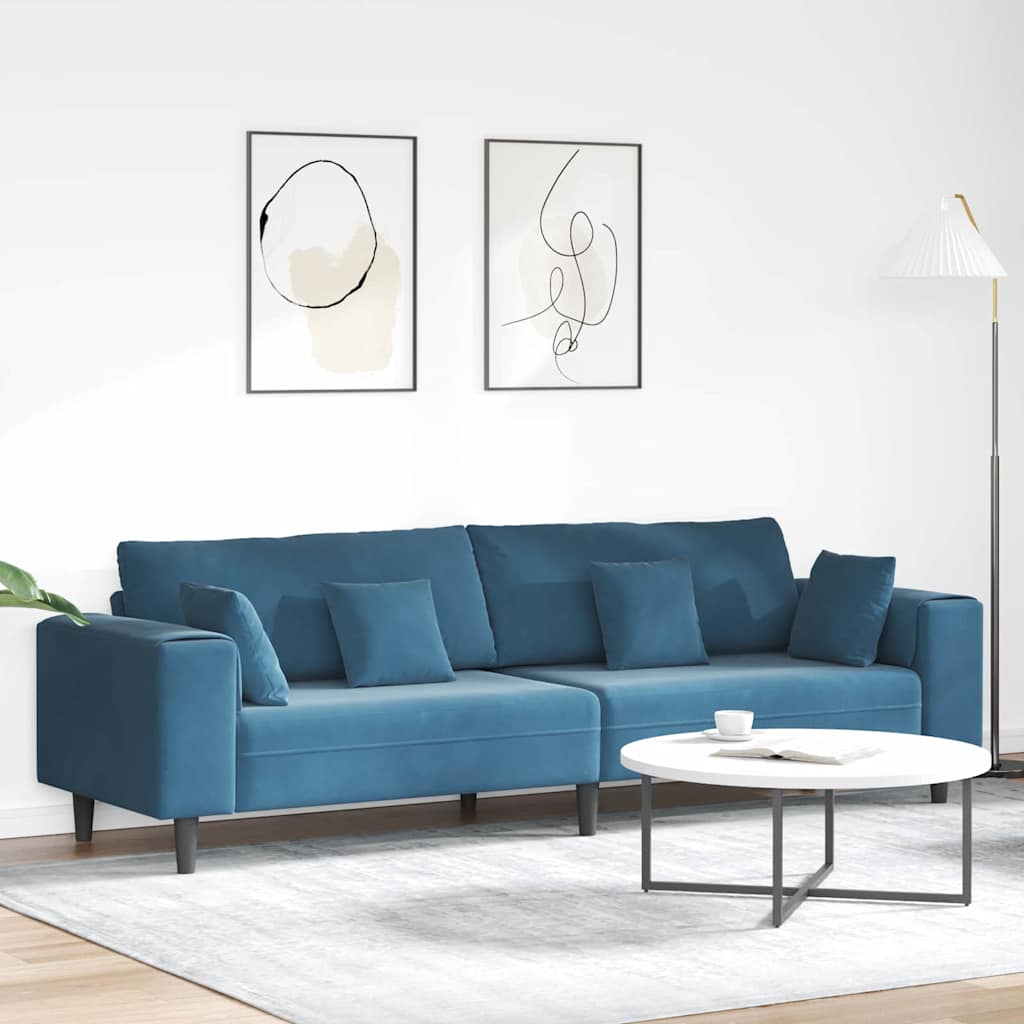 Sofa Plava 250 x 77 x 76 cm Baršun