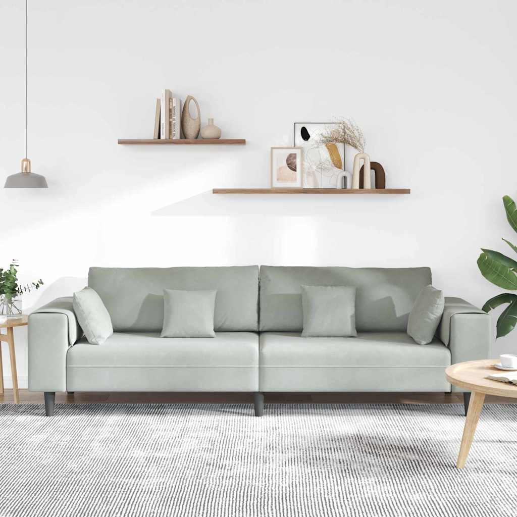 Sofa Svijetlo siva 250 x 77 x 76 cm Baršun