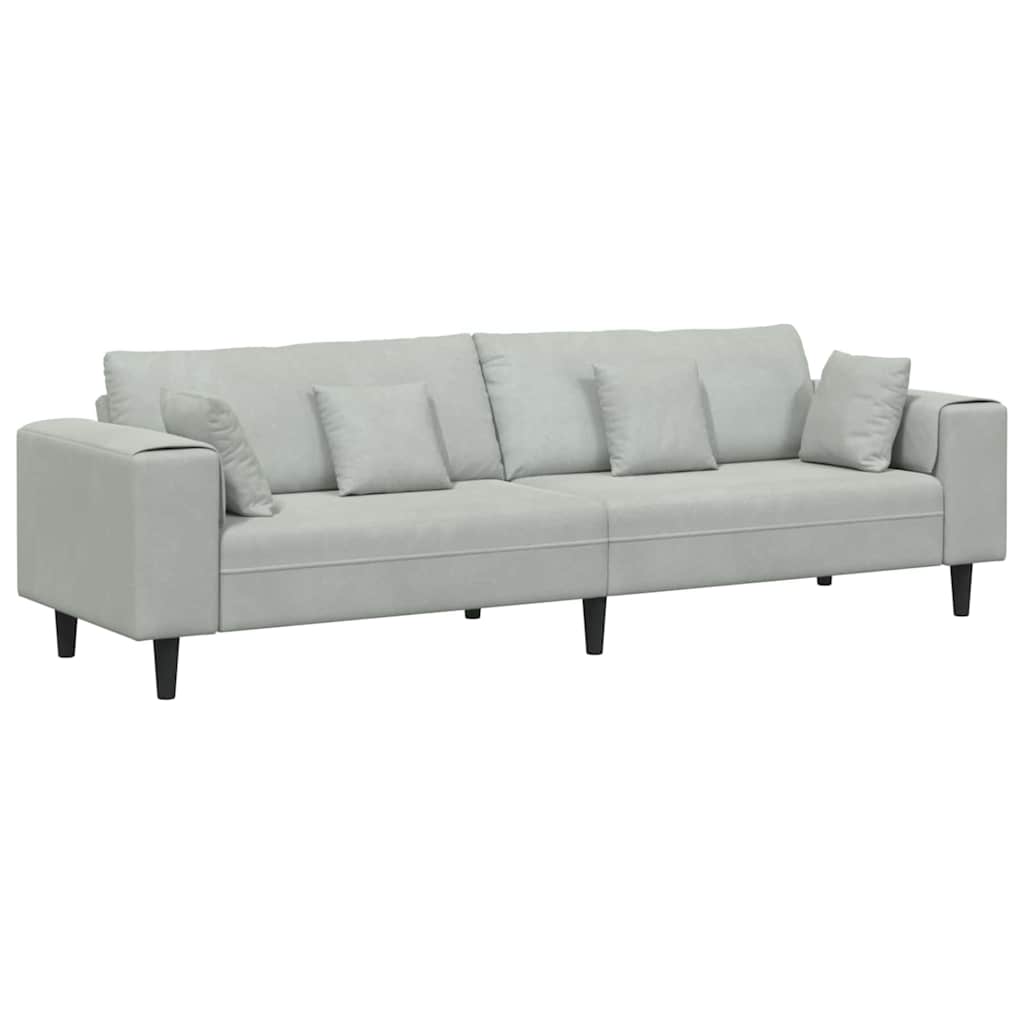 Sofa Svijetlo siva 250 x 77 x 76 cm Baršun