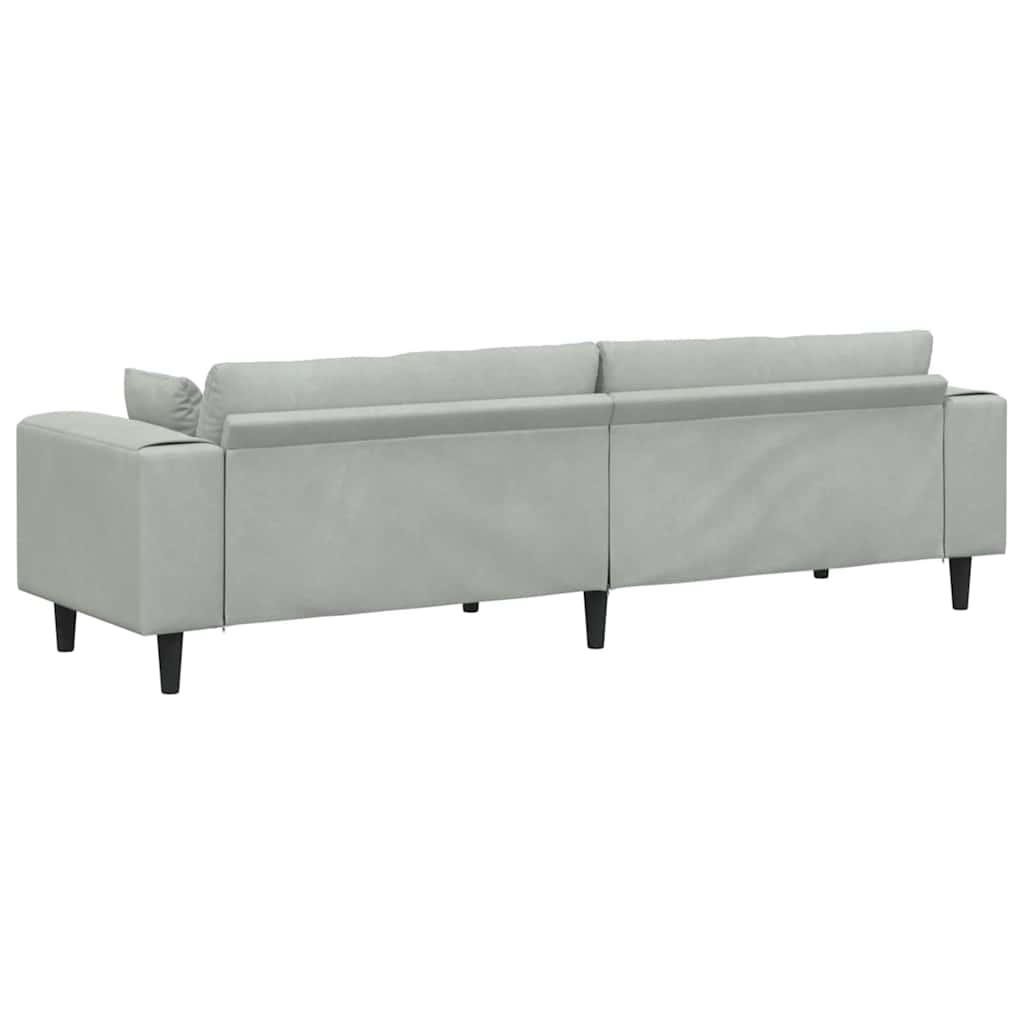 Sofa Svijetlo siva 250 x 77 x 76 cm Baršun