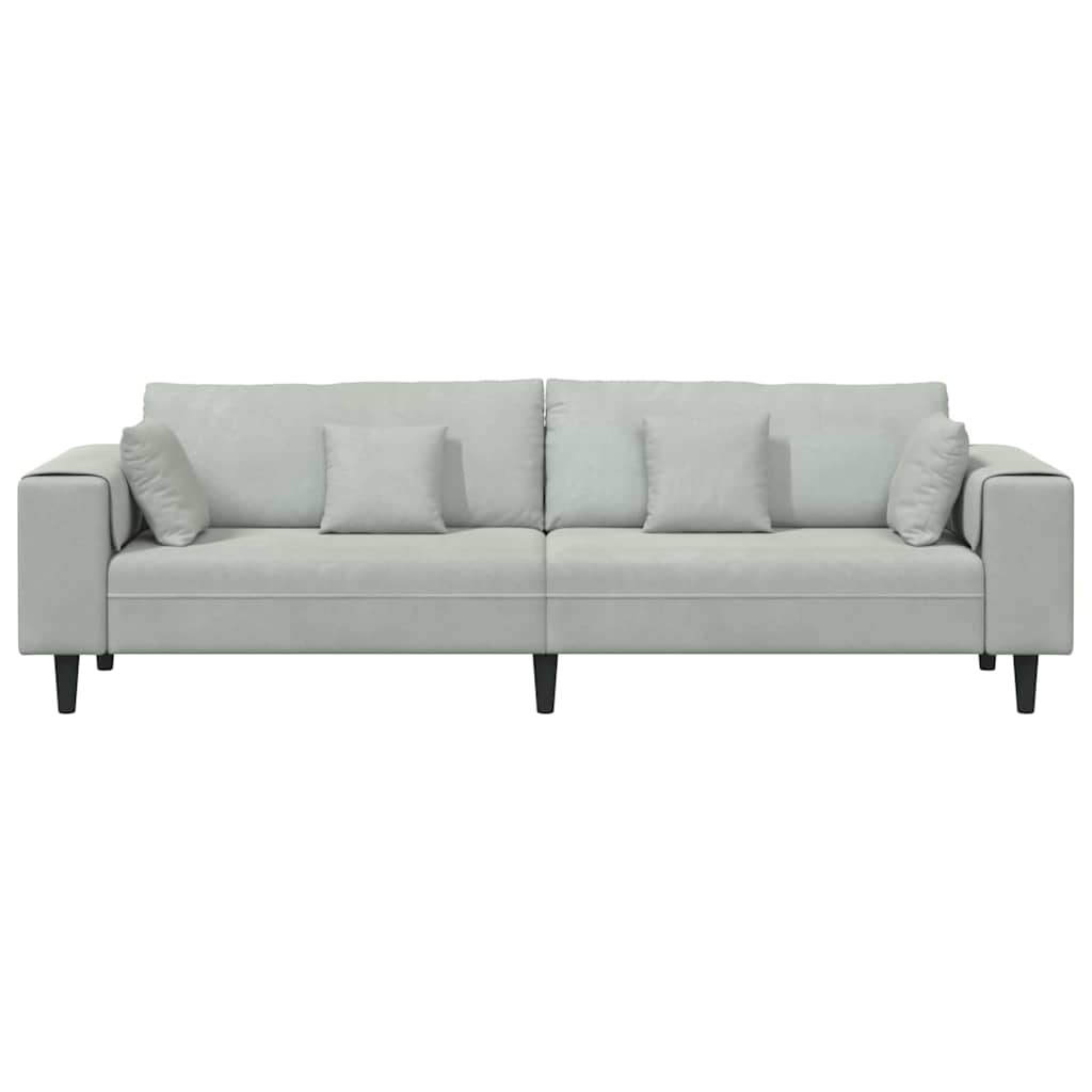 Sofa Svijetlo siva 250 x 77 x 76 cm Baršun