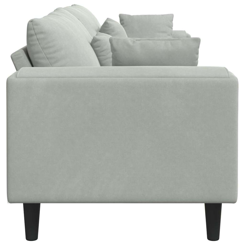 Sofa Svijetlo siva 250 x 77 x 76 cm Baršun