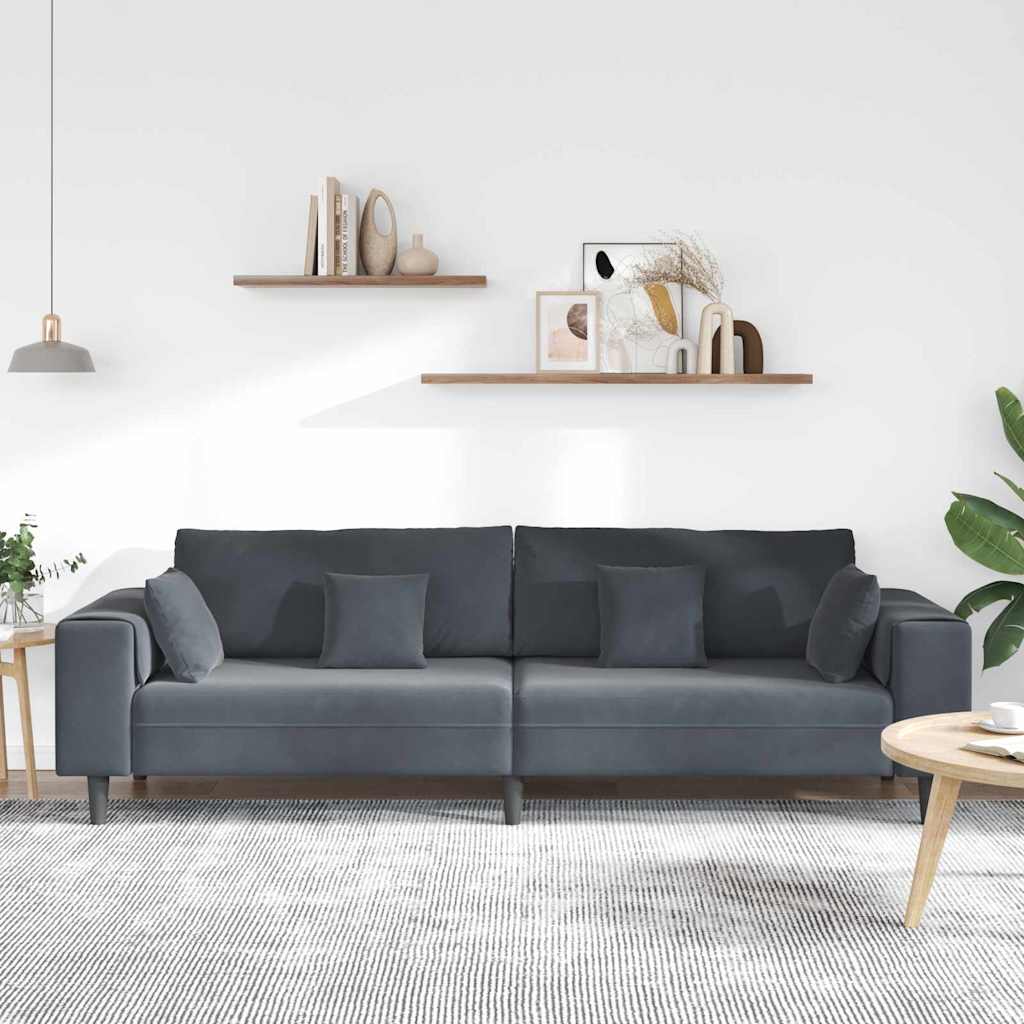Sofa Tamno siva 250 x 77 x 76 cm Baršun