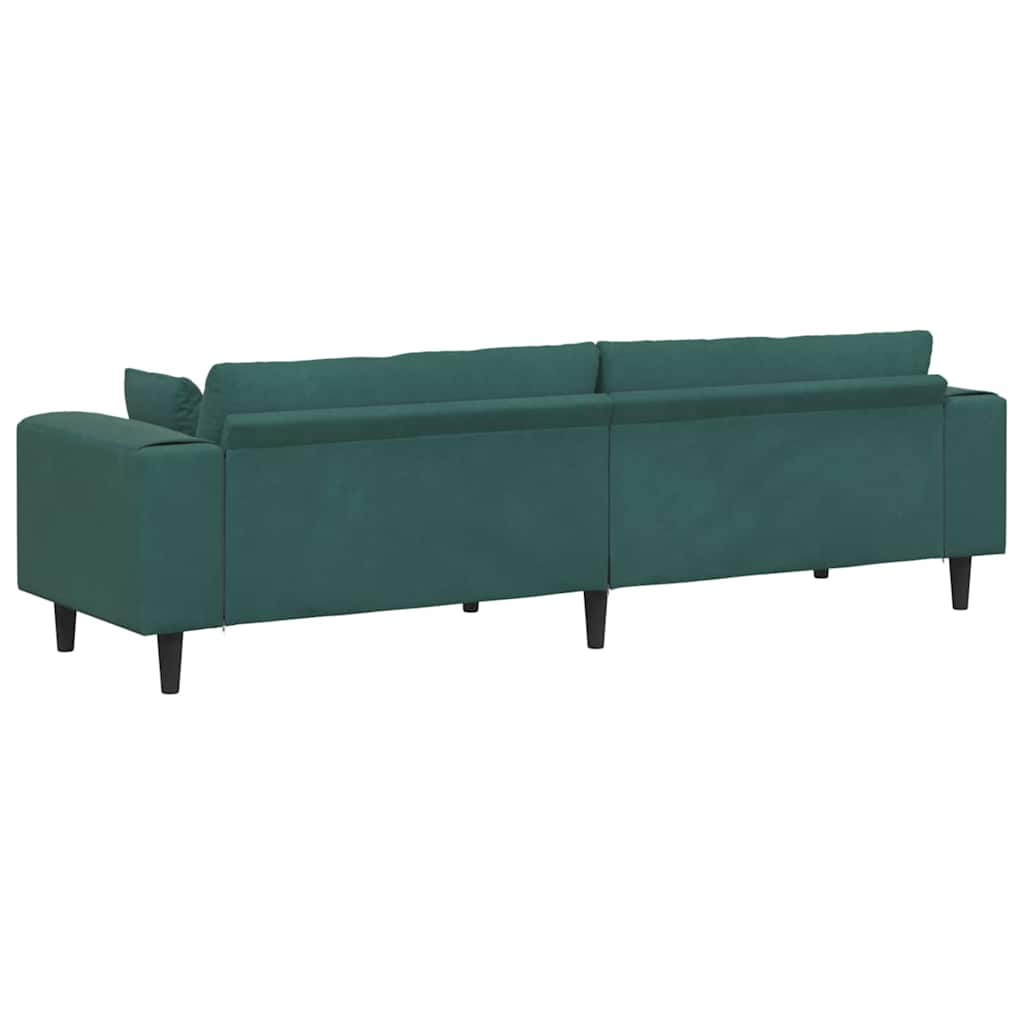 Sofa Tamnozelena 250 x 77 x 76 cm Baršun