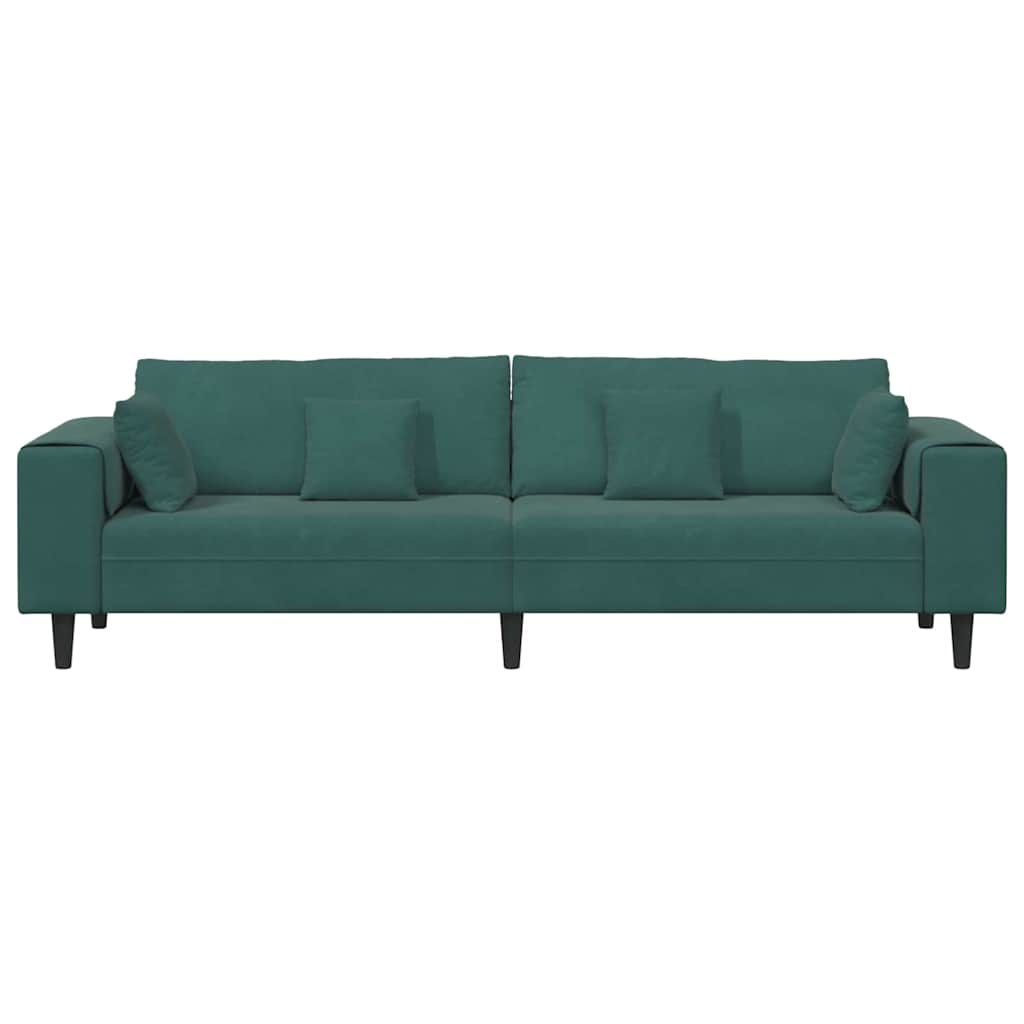 Sofa Tamnozelena 250 x 77 x 76 cm Baršun