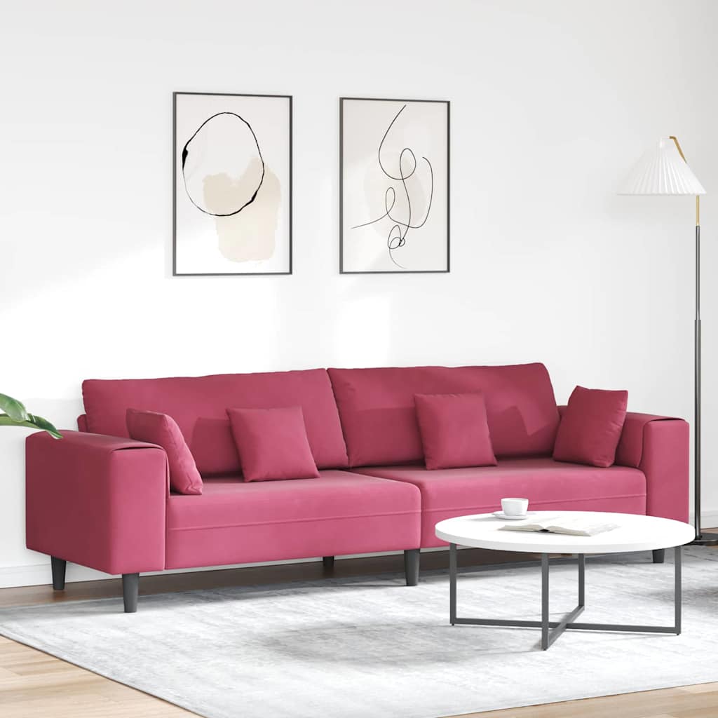 Sofa Vinska crvena 250 x 77 x 76 cm Baršun
