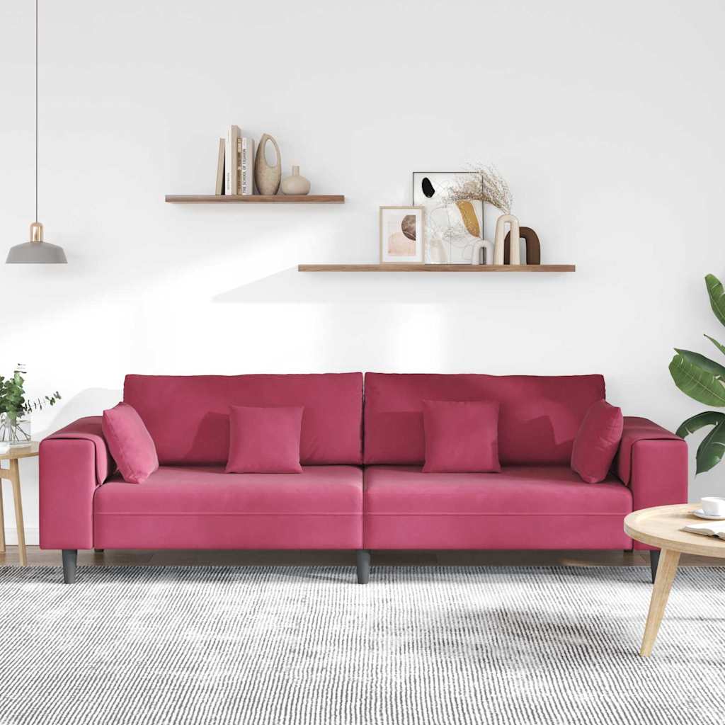 Sofa Vinska crvena 250 x 77 x 76 cm Baršun