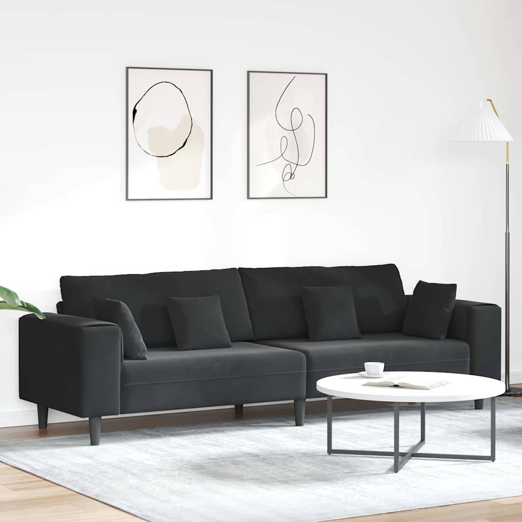Sofa Crna 250 x 77 x 76 cm Baršun