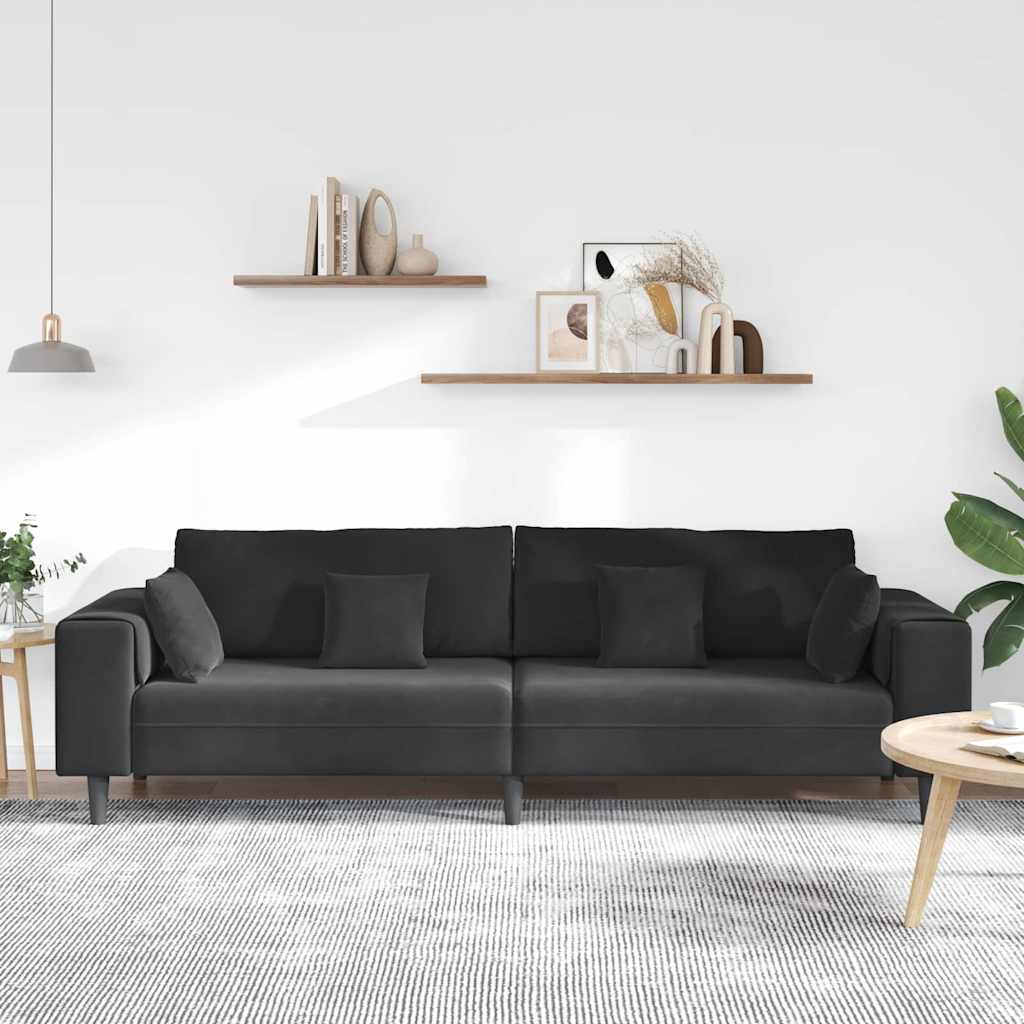 Sofa Crna 250 x 77 x 76 cm Baršun