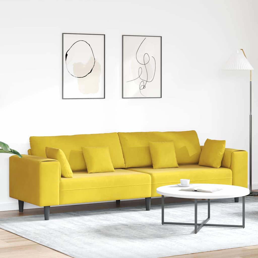 Sofa Žuta 250 x 77 x 76 cm Baršun