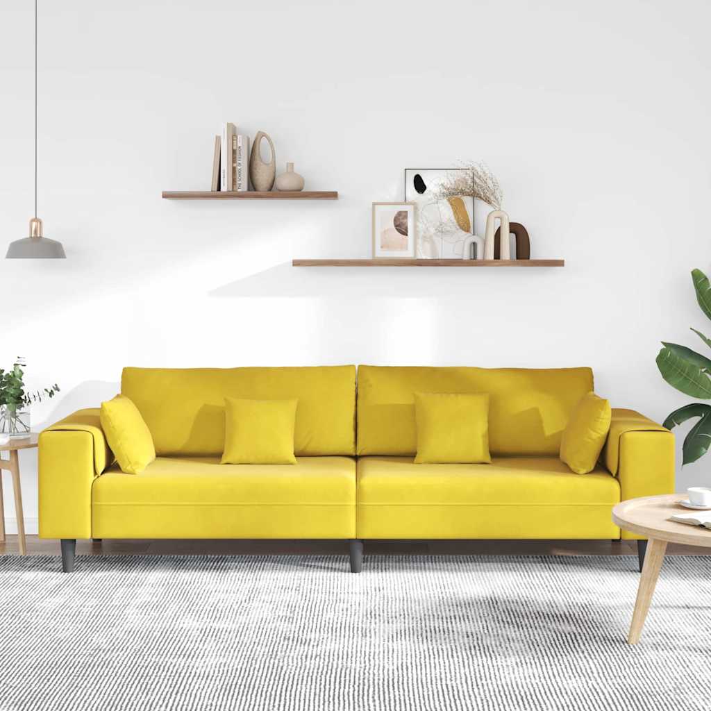 Sofa Žuta 250 x 77 x 76 cm Baršun