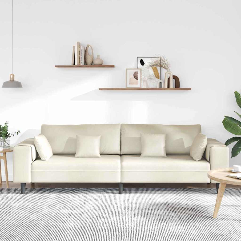 Sofa Krema 250 x 77 x 76 cm Baršun