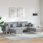 Sofa s jastukom 3 pcs Svijetlo siva tkanina