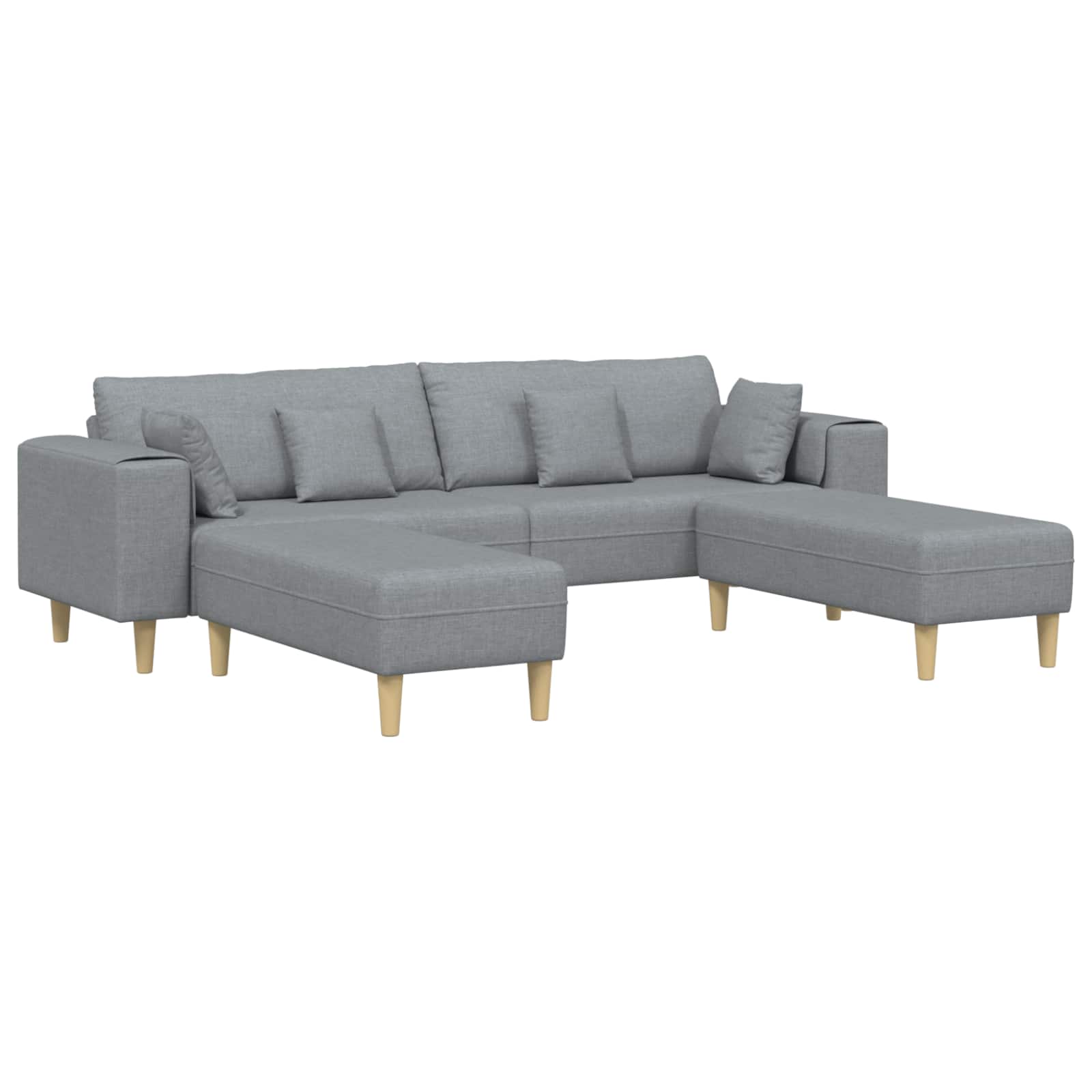 Sofa s jastukom 3 pcs Svijetlo siva tkanina
