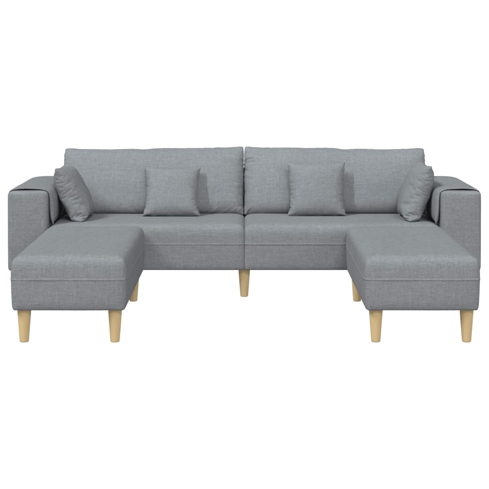 Sofa s jastukom 3 pcs Svijetlo siva tkanina