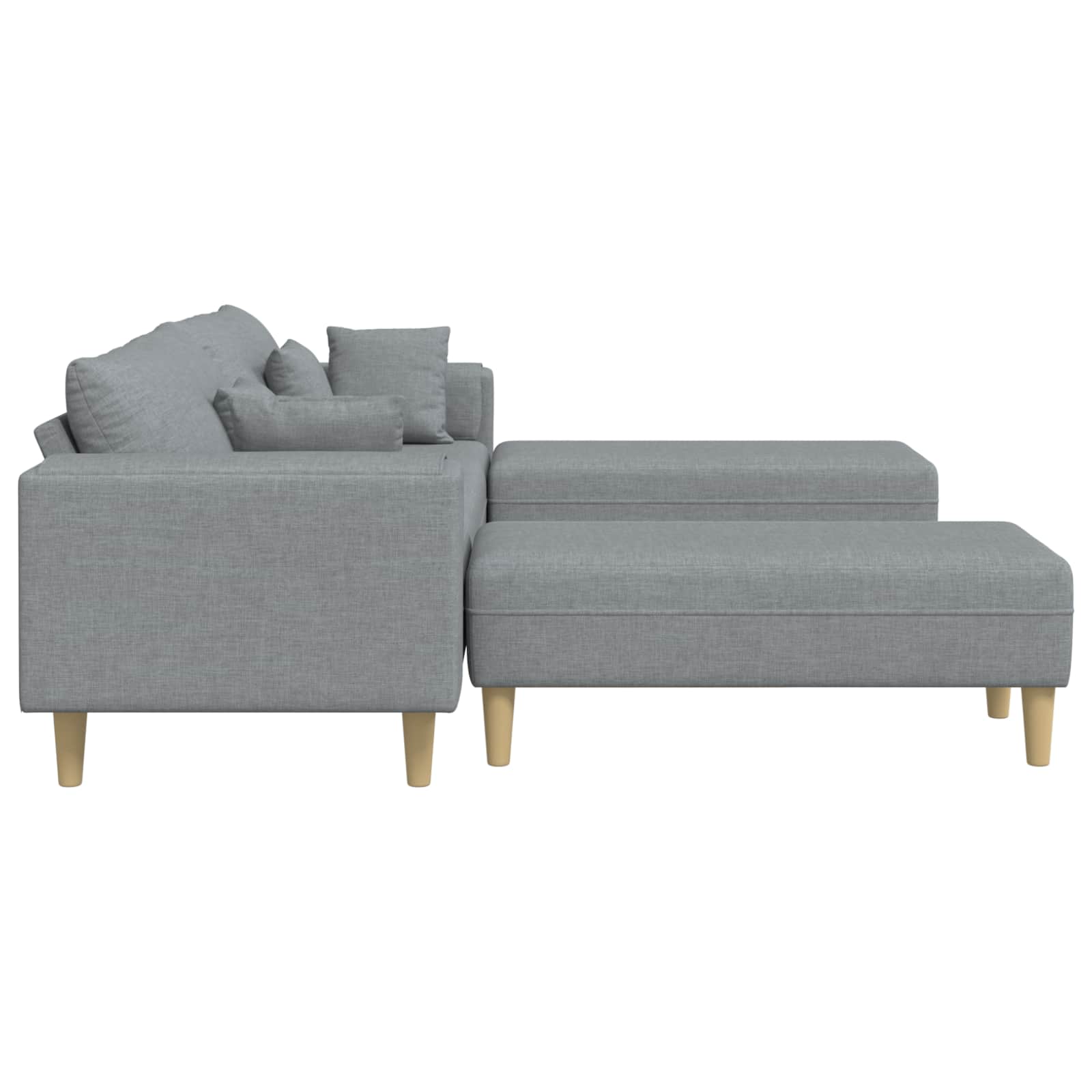 Sofa s jastukom 3 pcs Svijetlo siva tkanina