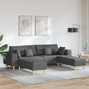 Sofa s jastukom 3 pcs Tamno siva tkanina