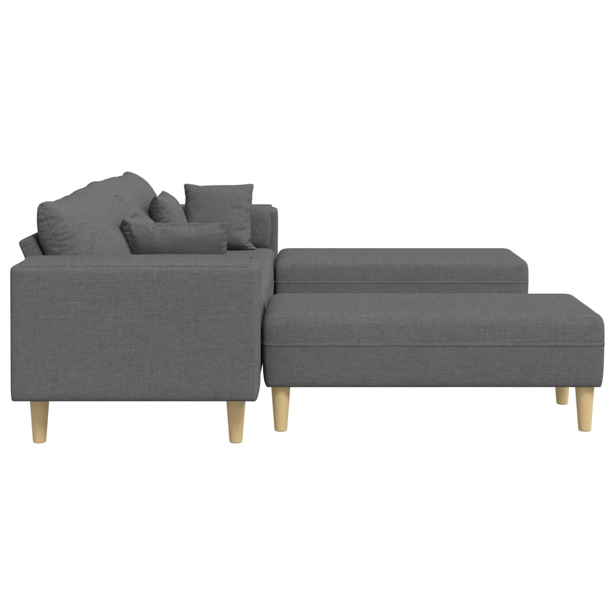 Sofa s jastukom 3 pcs Tamno siva tkanina