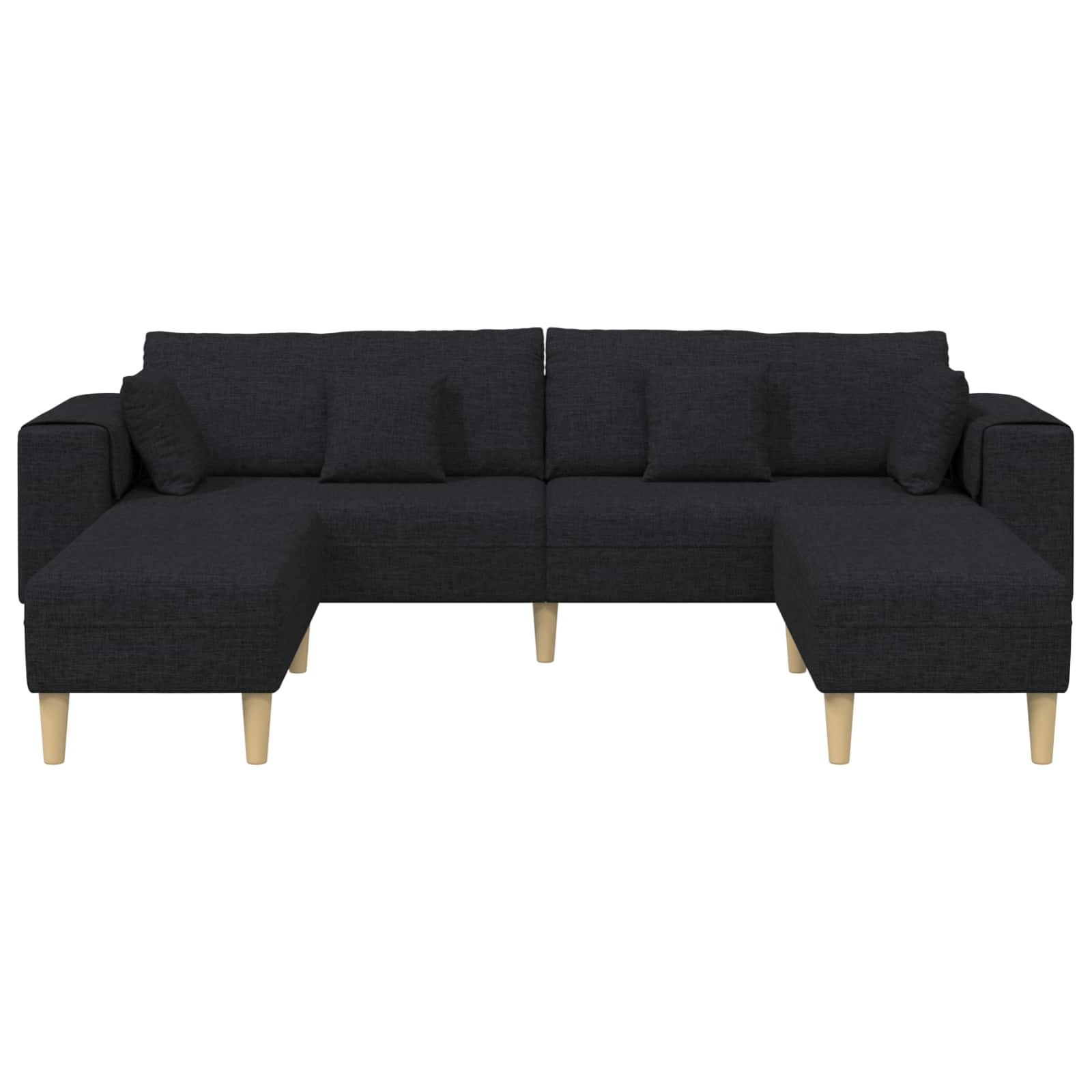 Sofa s jastukom 3 pcs Crna tkanina