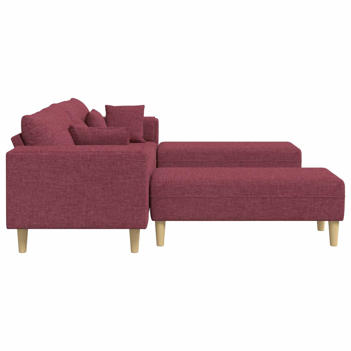 Sofa s jastukom 3 pcs Vinska crvena tkanina