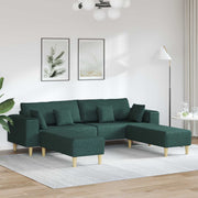 Sofa s jastukom 3 pcs Tamnozelena tkanina