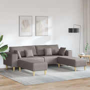 Sofa s jastukom 3 pcs Sivo-smeđa tkanina