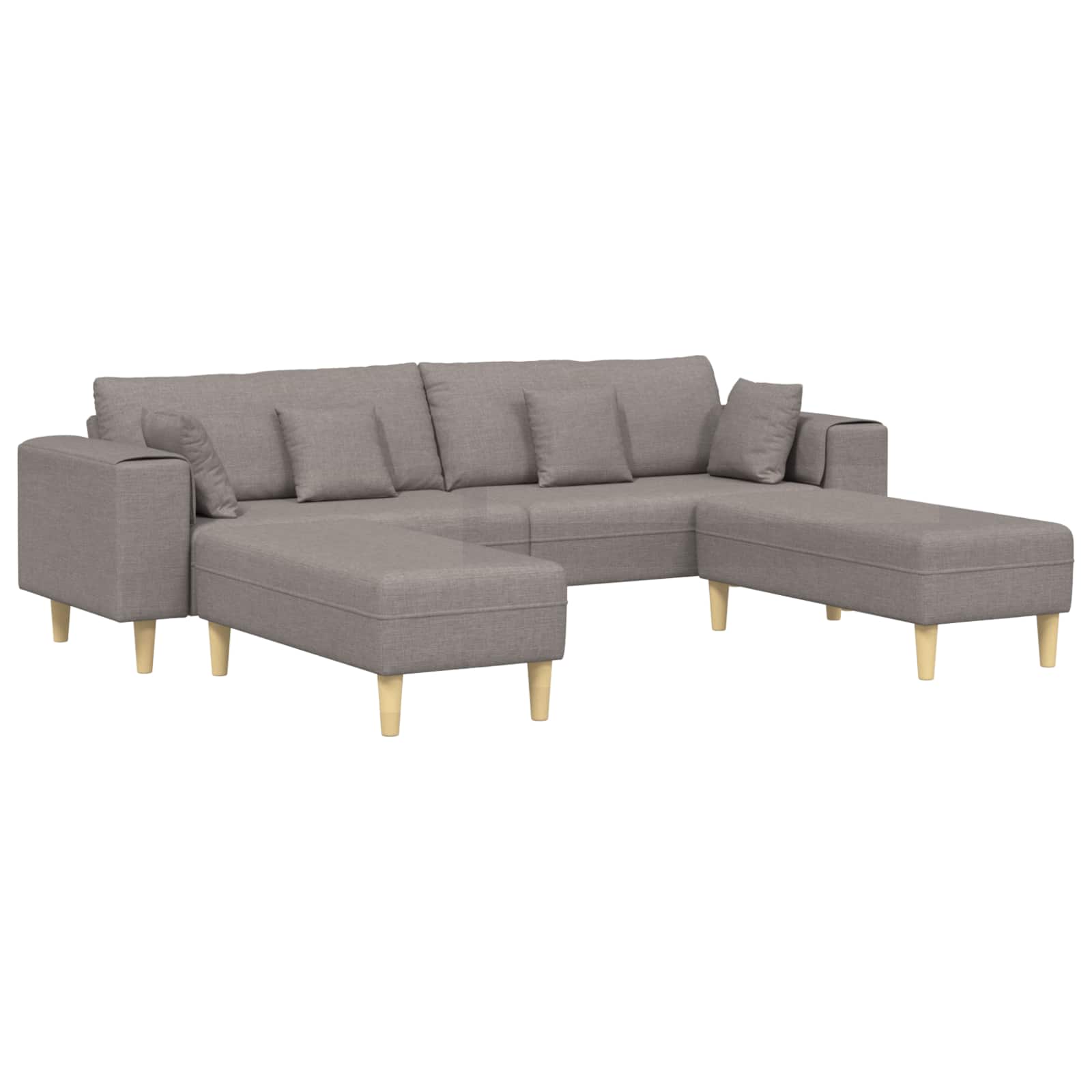 Sofa s jastukom 3 pcs Sivo-smeđa tkanina