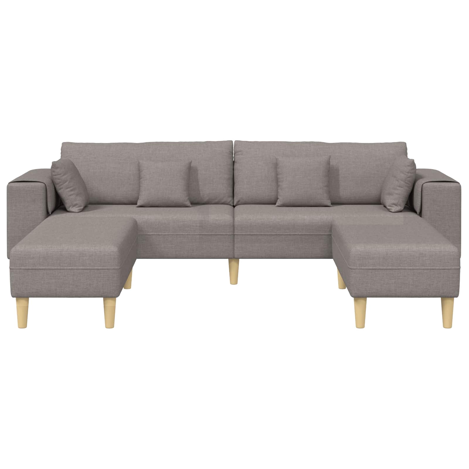 Sofa s jastukom 3 pcs Sivo-smeđa tkanina