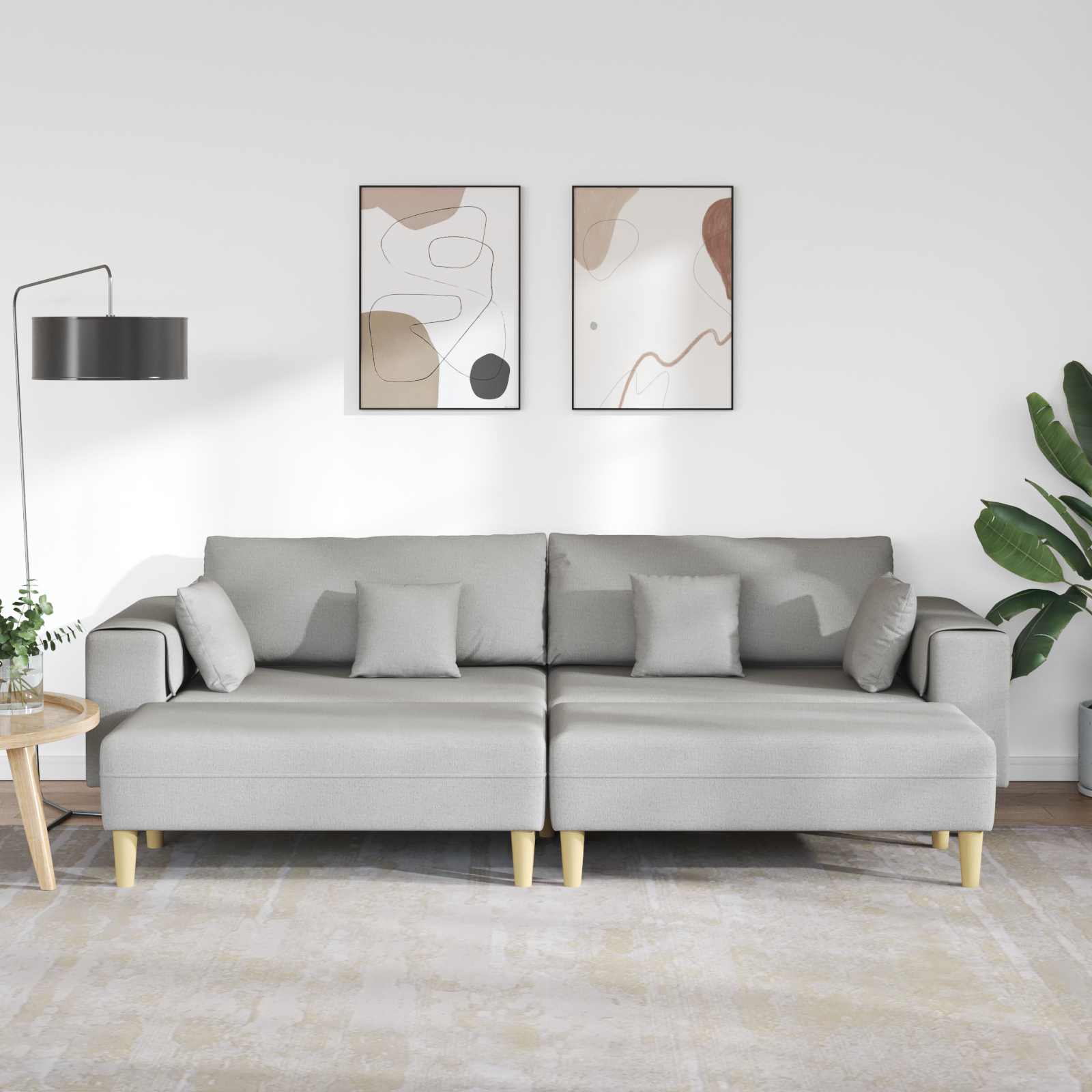 Sofa 3 pcs Oblačnosiva 250 x 188 x 76 cm tkanina
