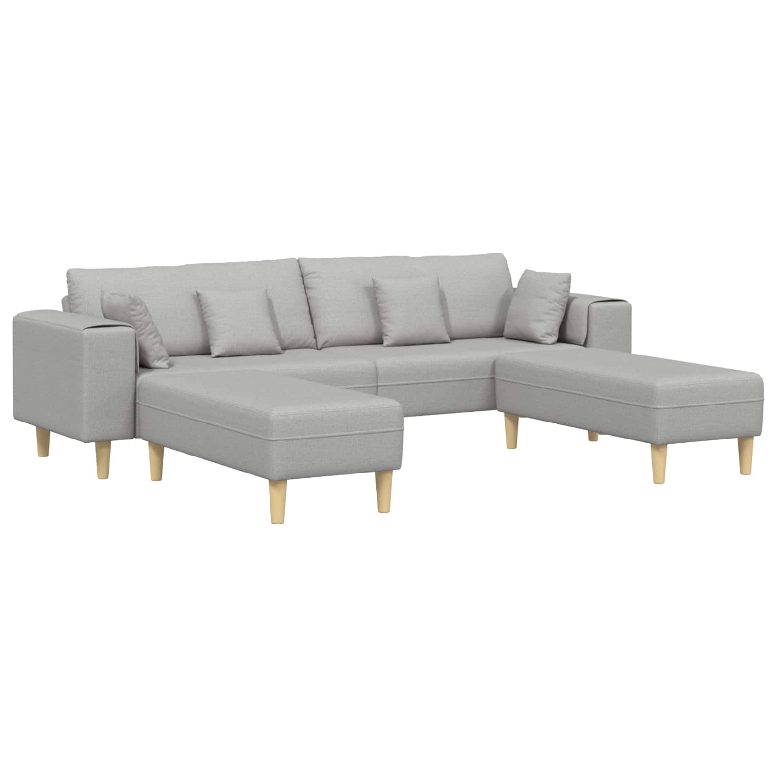 Sofa 3 pcs Oblačnosiva 250 x 188 x 76 cm tkanina