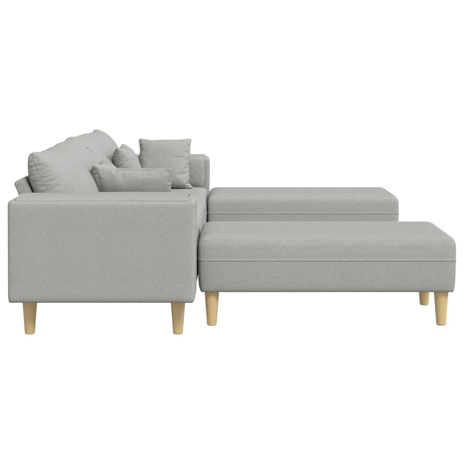Sofa 3 pcs Oblačnosiva 250 x 188 x 76 cm tkanina