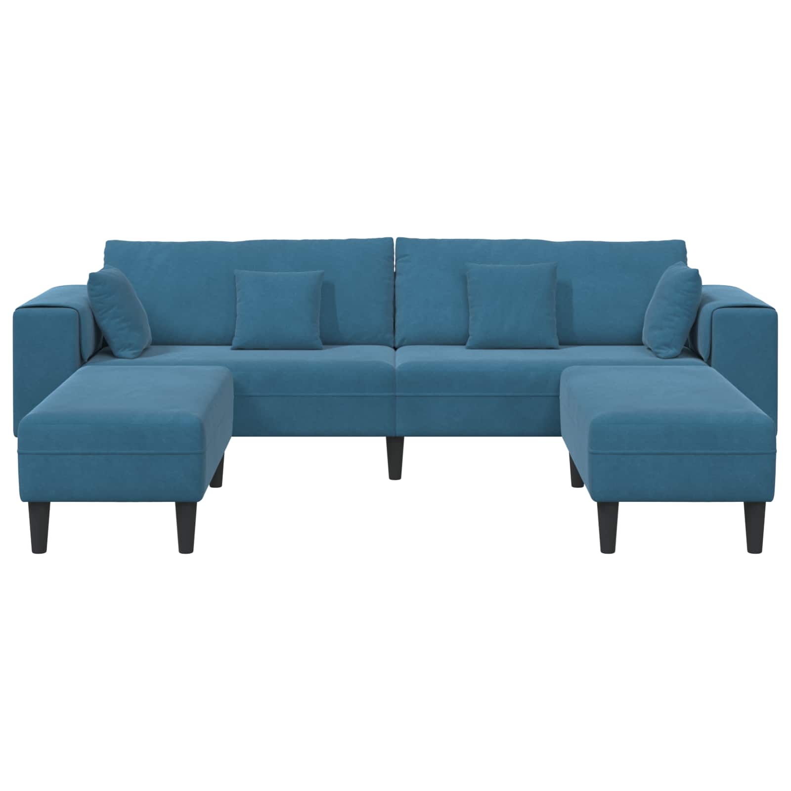Sofa 3 pcs Plava 250 x 188 x 76 cm Baršun