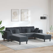 Sofa 3 pcs Tamno siva 250 x 188 x 76 cm Baršun