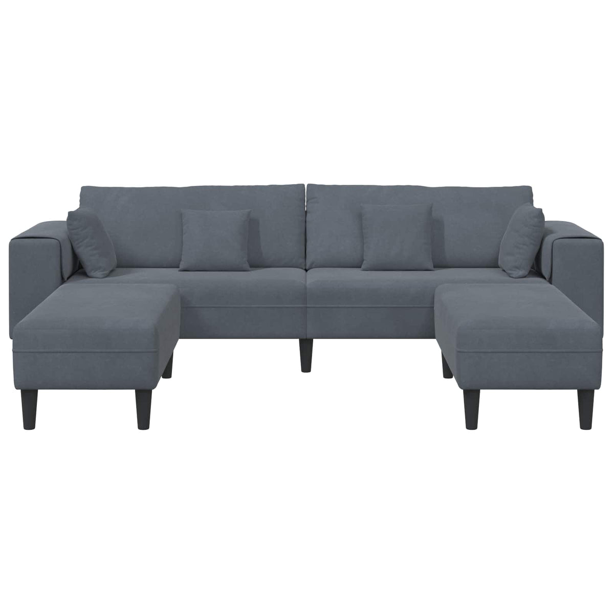 Sofa 3 pcs Tamno siva 250 x 188 x 76 cm Baršun