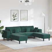 Sofa 3 pcs Tamnozelena 250 x 188 x 76 cm Baršun