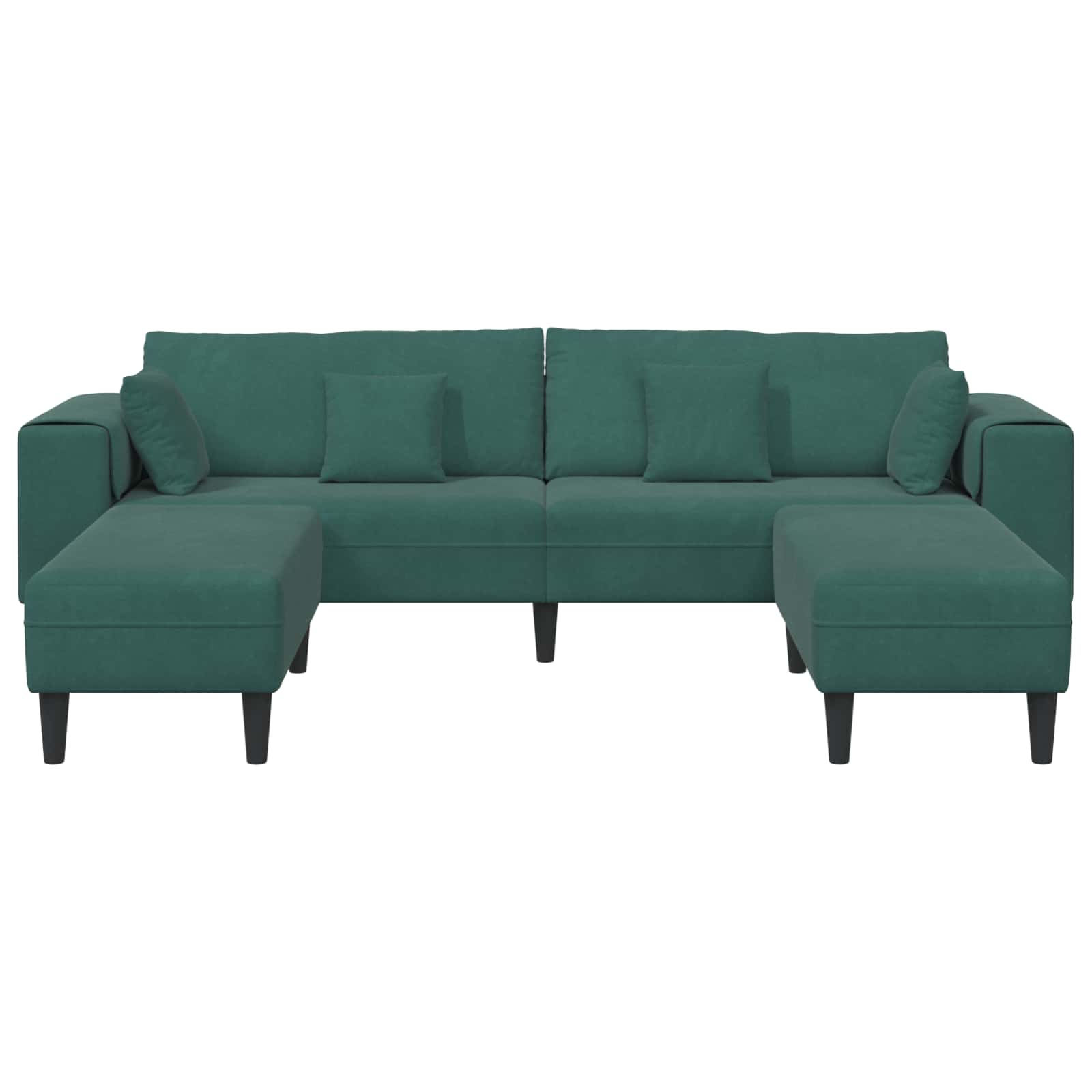 Sofa 3 pcs Tamnozelena 250 x 188 x 76 cm Baršun