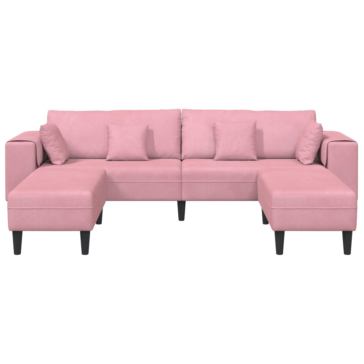 Sofa 3 pcs Ružičasta 250 x 188 x 76 cm Baršun