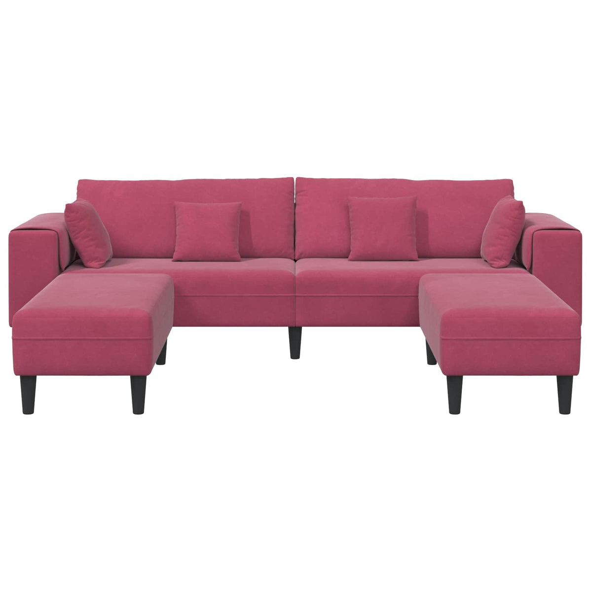 Sofa 3 pcs Vinska crvena 250 x 188 x 76 cm Baršun