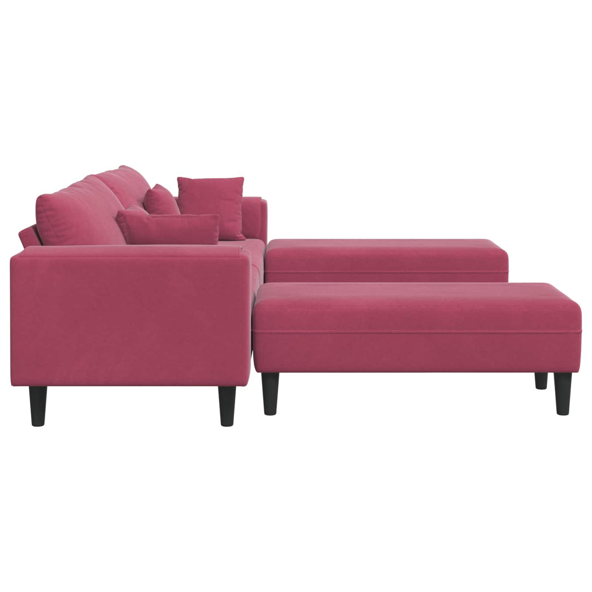 Sofa 3 pcs Vinska crvena 250 x 188 x 76 cm Baršun