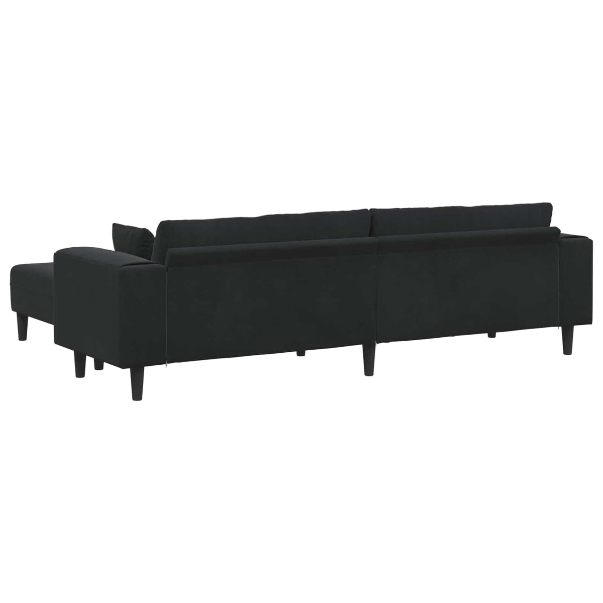 Sofa 3 pcs Crna 250 x 188 x 76 cm Baršun