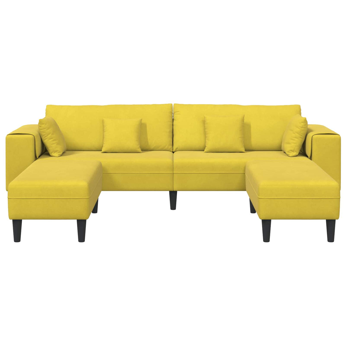 Sofa 3 pcs Žuta 250 x 188 x 76 cm Baršun