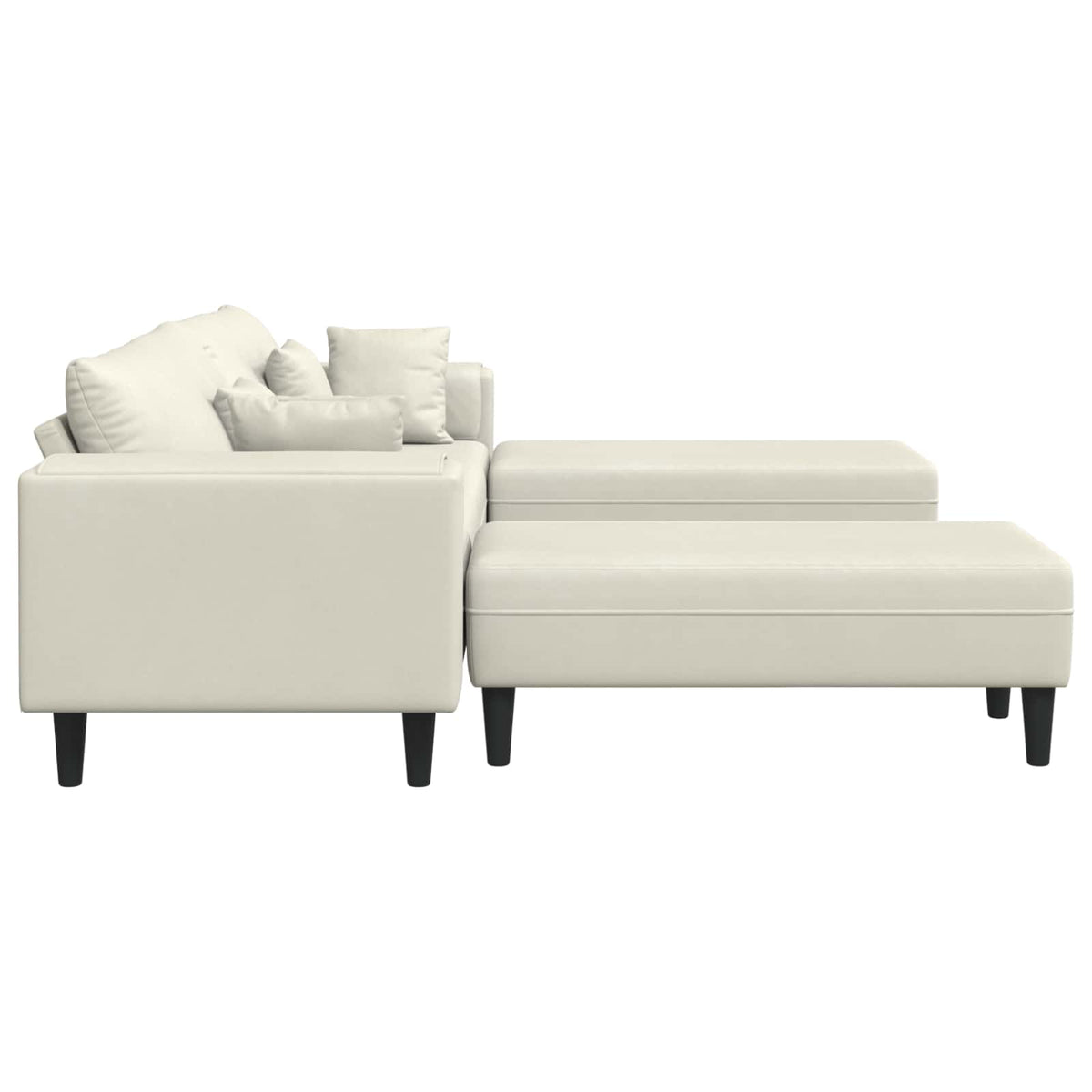 Sofa 3 pcs Krema 250 x 188 x 76 cm Baršun