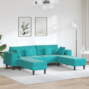 Sofa 3 pcs Tirkizna 250 x 188 x 76 cm Baršun