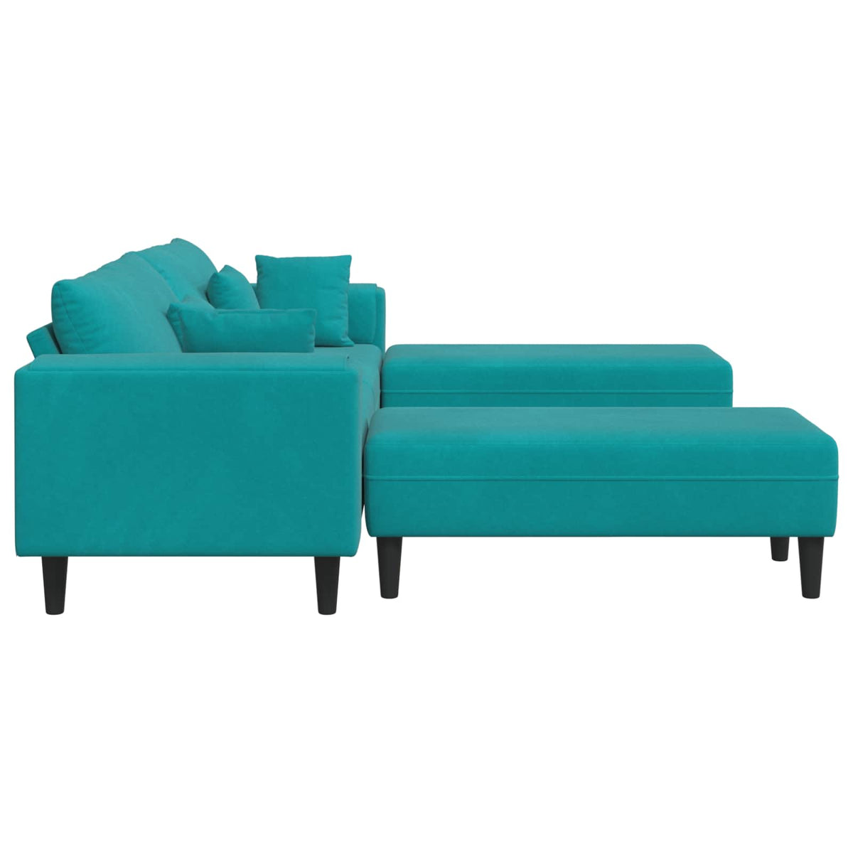 Sofa 3 pcs Tirkizna 250 x 188 x 76 cm Baršun